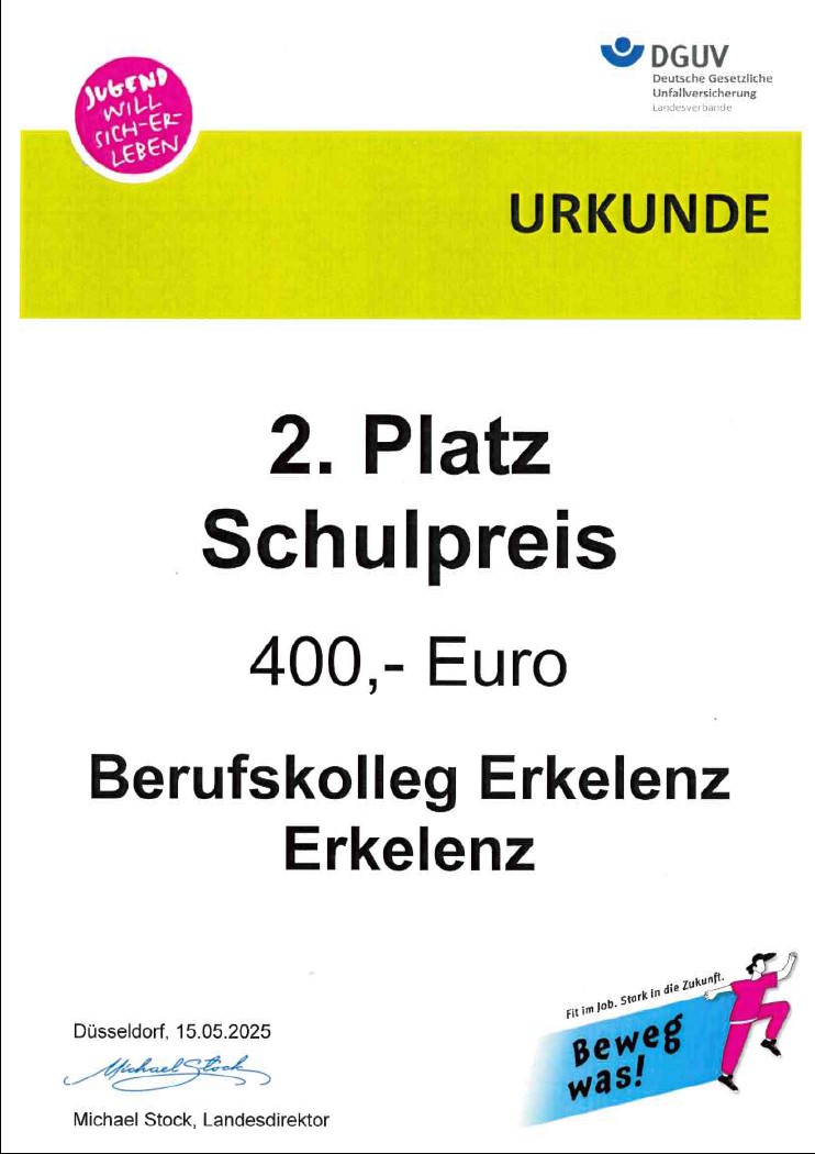 2. Platz beim DGUV-Wettbewerb 2025